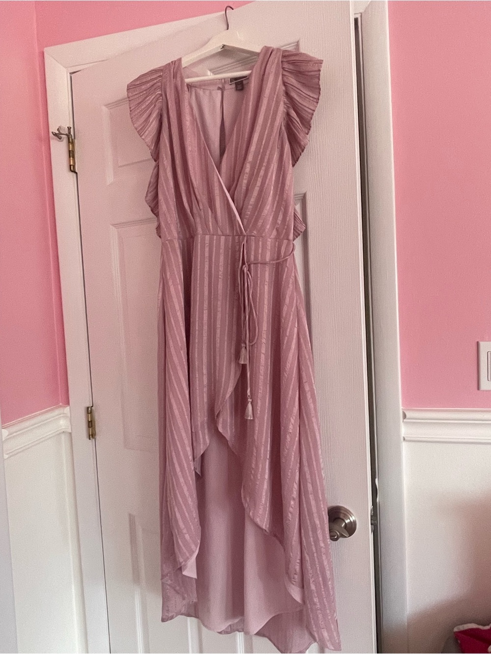 Chelsea28 Dusty Rose High-Low Wrap Maxi Dress